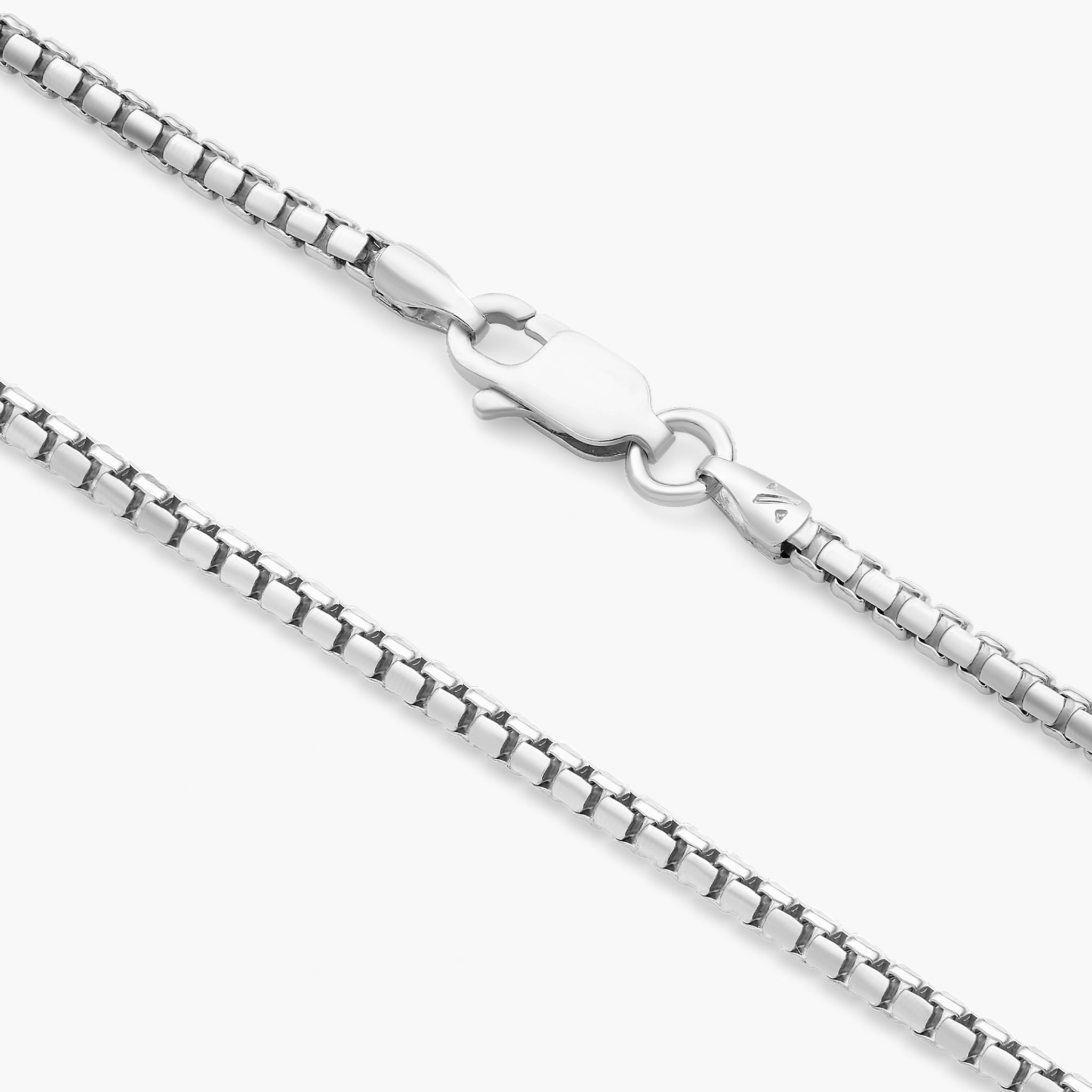 Keith Jack SHINY VENETIAN CHAIN Extra Thin Silver Box Link Mens Chain