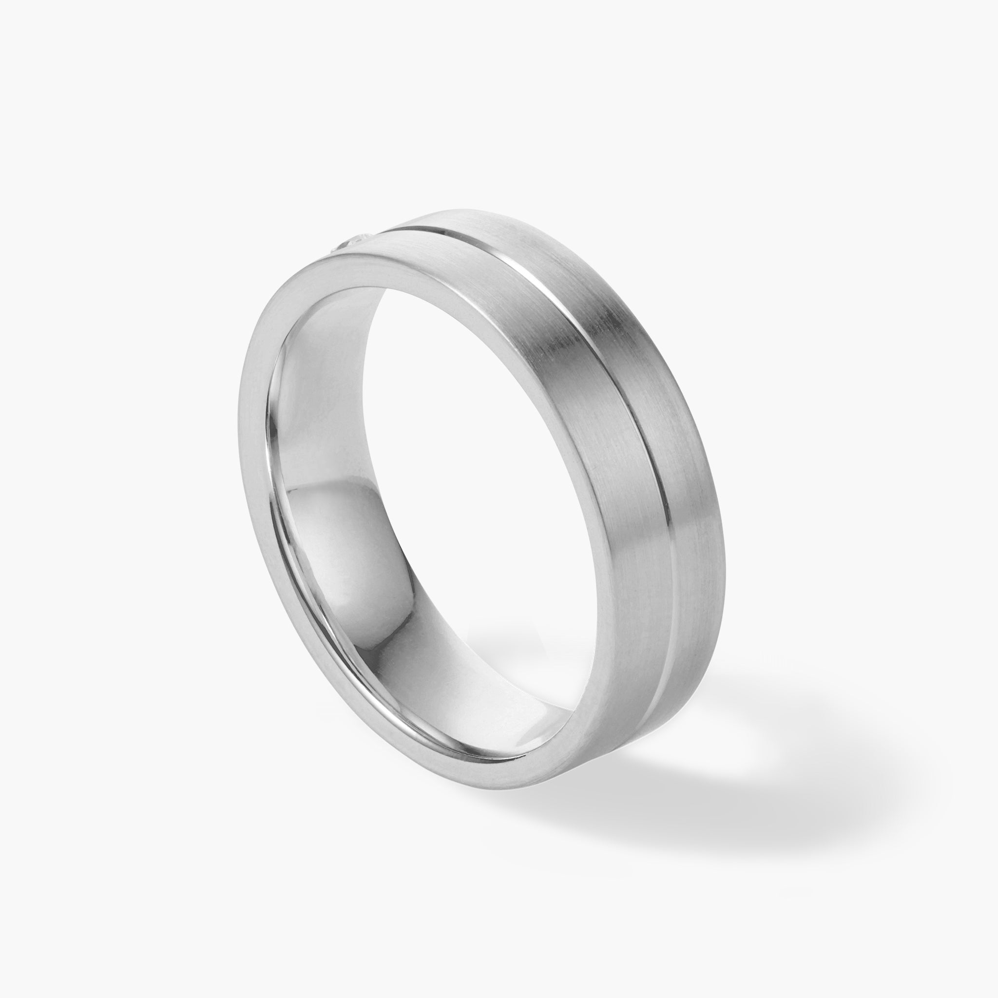 JAXXON Silver Single Stud Tungsten Band | Size 9