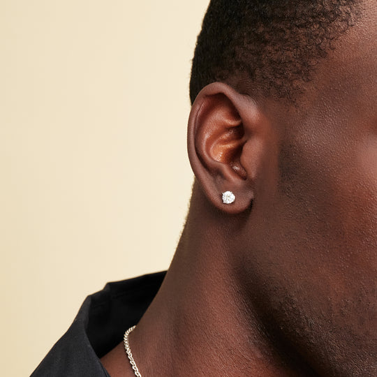 Round Crystal Stud earrings for men - Guys fashion earrings for Men - Nadin  Art Design - Personalized Jewelry
