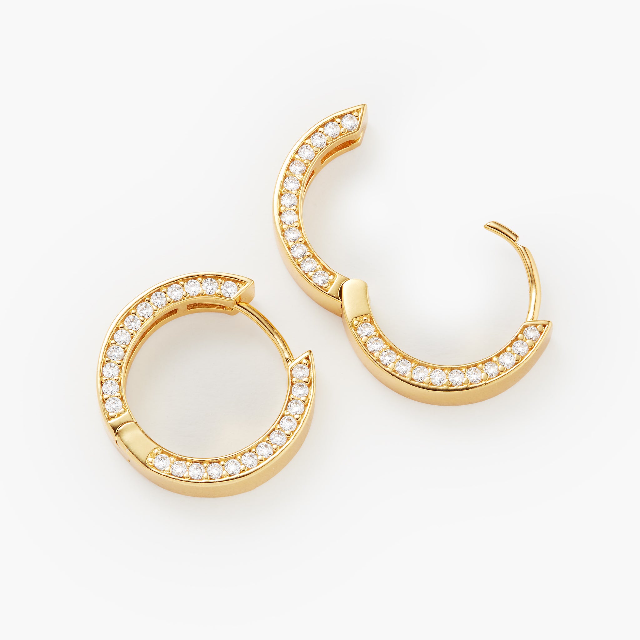 JAXXON Gold Studded Frame Hoop Earrings