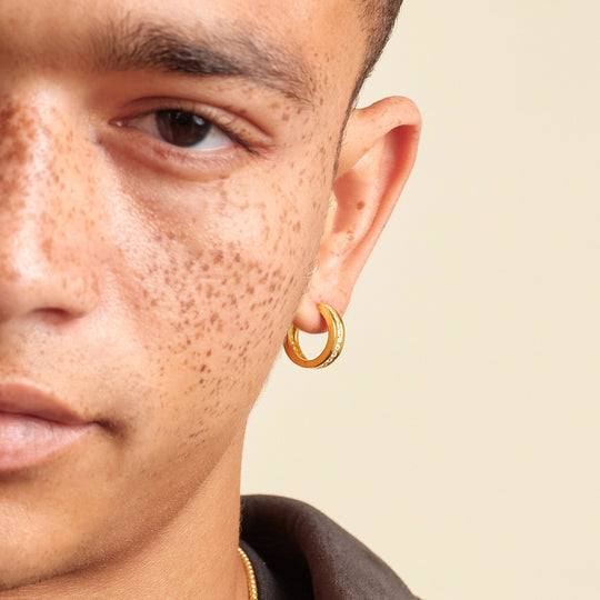 small gold hoop earrings for men