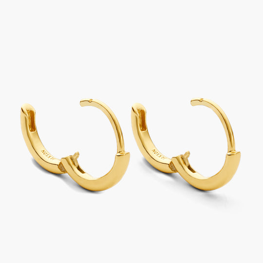 Studded Frame Hoop Earrings - Men's Gold Hoops - JAXXON