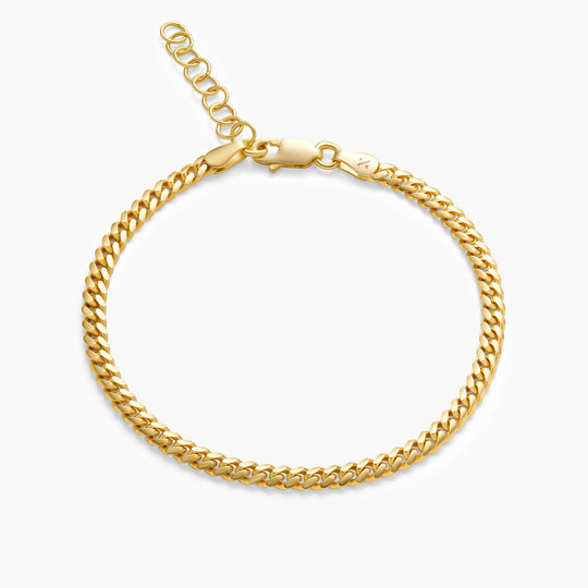 JAXXON 3mm Cuban Link Gold Bracelet | 6.5/7.5