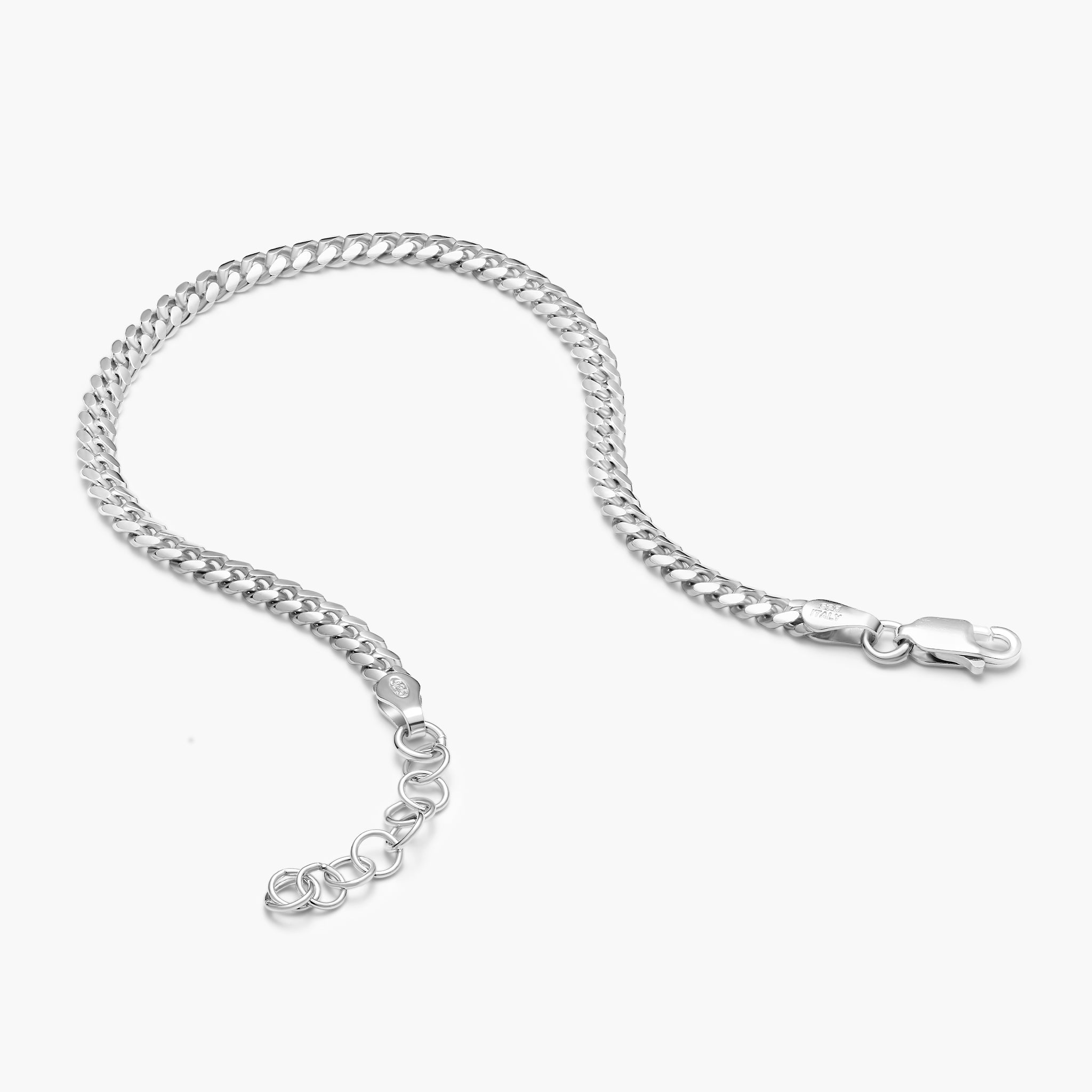 JAXXON 3mm Cuban Link Silver Bracelet | 8