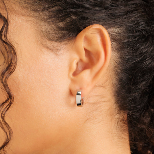 Women's Classic Hoop Earrings  Silver - Image 6/6