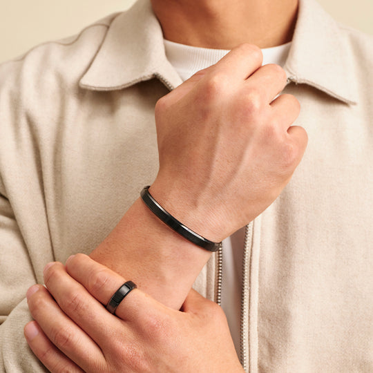 Couple Love Heart Magnetic Suction Black White Bracelet - Temu