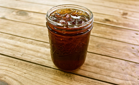 cold brew coffee in a mason jar