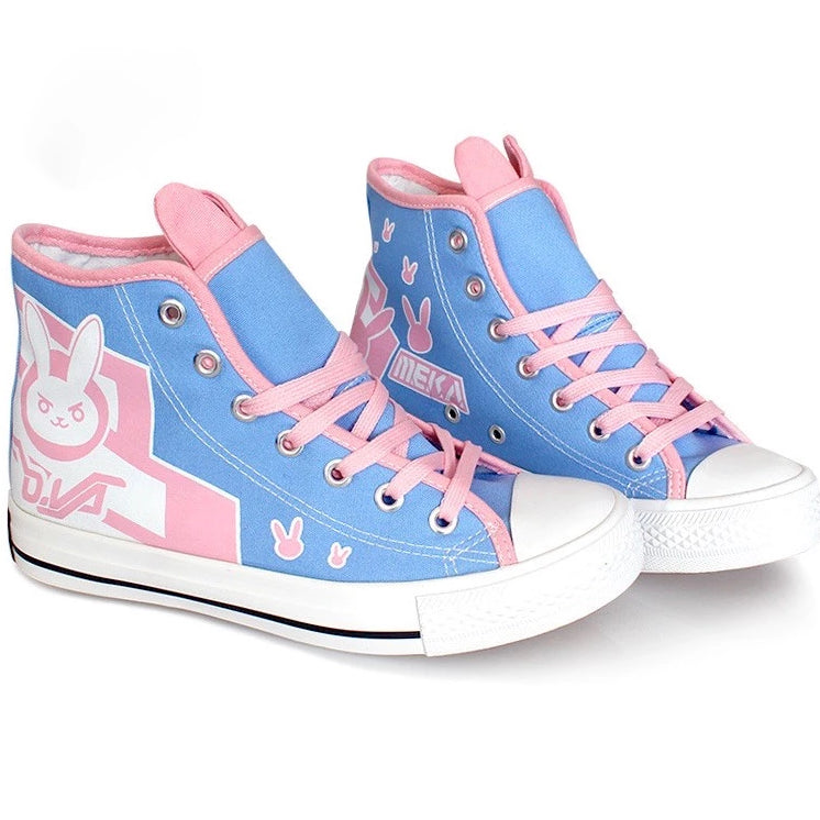 Gamer Bunny Hi Top Sneakers Chucks Converse Style DVA by Kawaii Babe