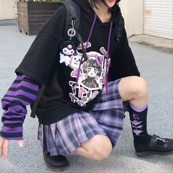 Menhera Anime Succubus Long Sleeve Crewneck Sweater
