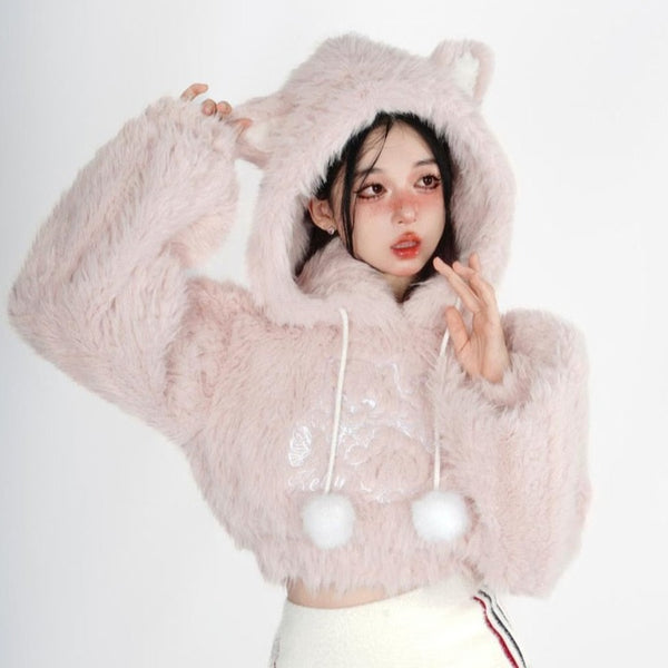 Tiny Teddy Fur Hoodie