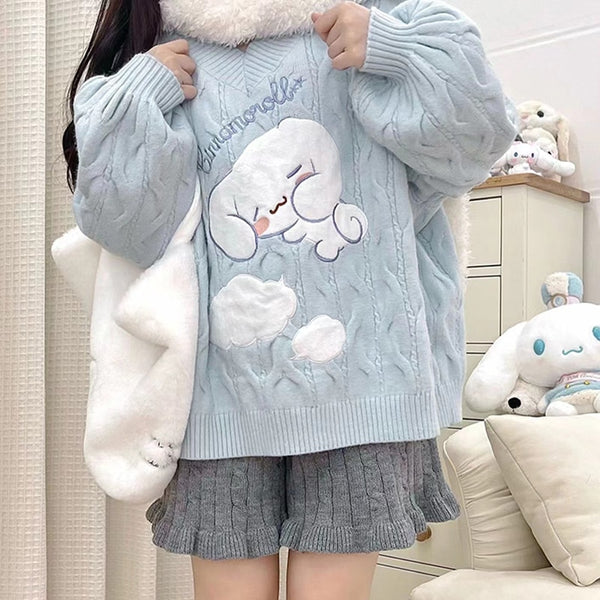 Oversized Cinnamoroll Hoodie Sweater White Kawaii Babe