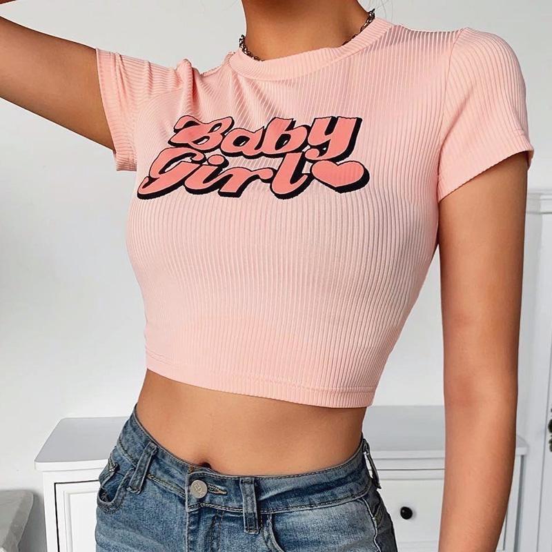 Basic Baby Girl Tee T-shirt Kawaii Barbie Crop Top | Kawaii Babe