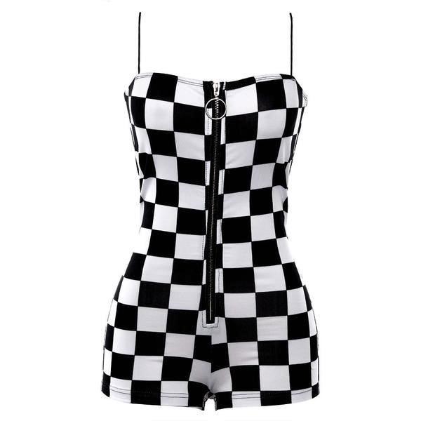 checkerboard bodysuit