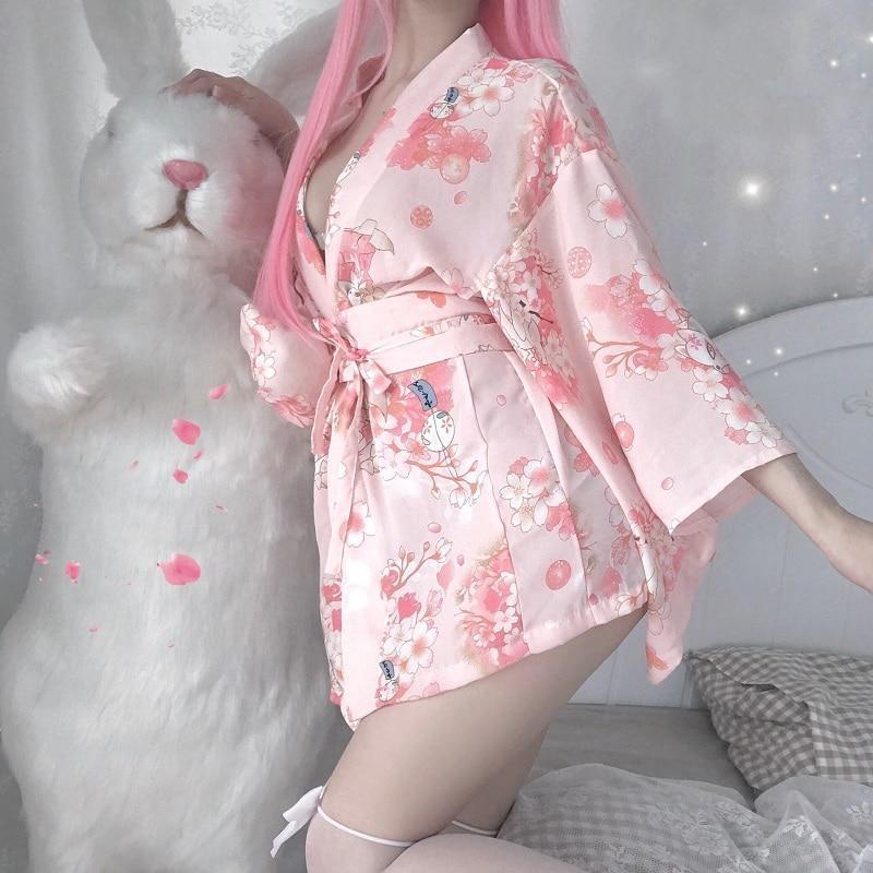 Cherry Blossom Sakura Blossom Kimono Dress Lingerie Kawaii Babe 6739