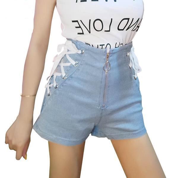 Schots Aanval In werkelijkheid Corset Lace Up Denim Jean Shorts Jorts Kawaii | Kawaii Babe