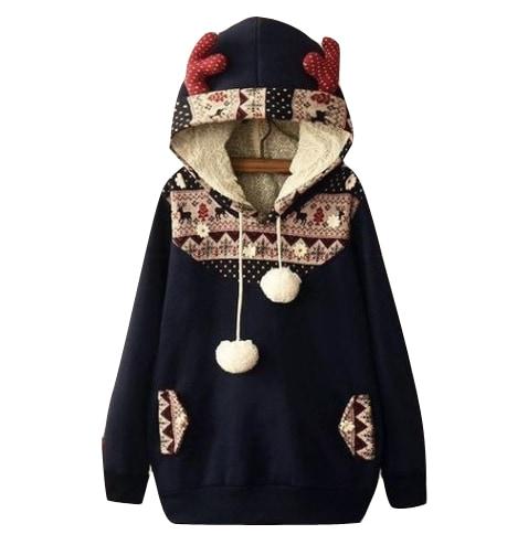 reindeer hooded sweatshirt