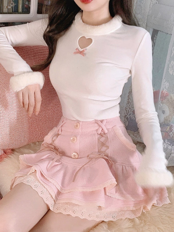 Corduroy Babydoll Skirt French Nymphette Coquette Kawaii Babe