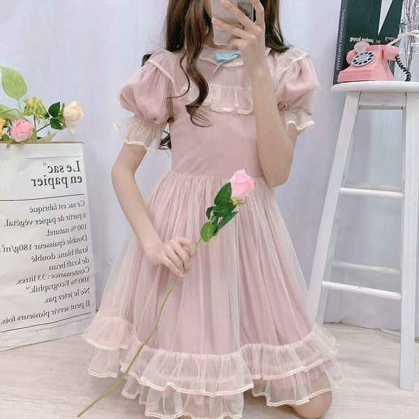 Pink Serenity Lolita Dress Girly Fairy Kei Kawaii