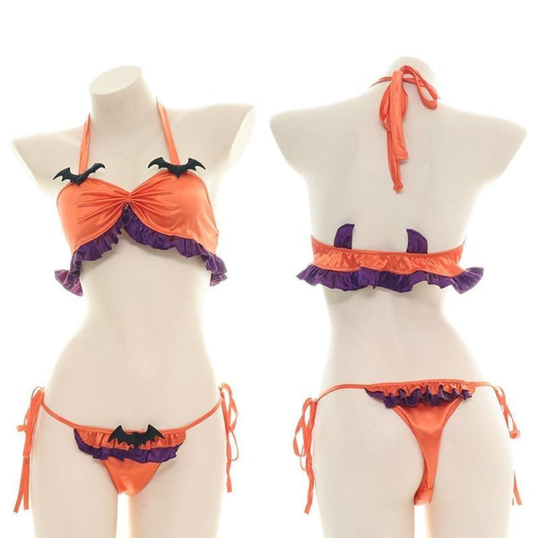  JHKKU Bat Halloween Panties for Women's Classic Bikini