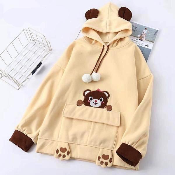 pastel teddy hoodie