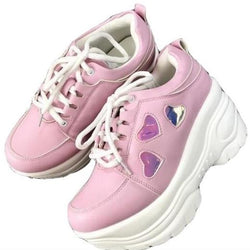 chunky pink sneakers