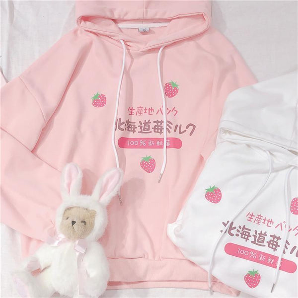 Strawberry Corset Hoodie Sweatshirt Harajuku Japan