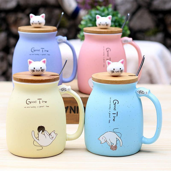 Neko Atsume Travel Mug Insulated Thermos Kawaii Cat