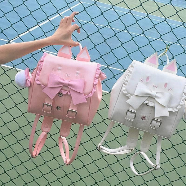 Creepy Evil White Bunny Rabbit Backpack Cards Poker