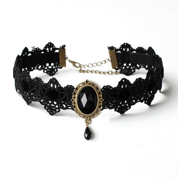 Victorian Heart Locket Choker Brass Goth Collar BDSM