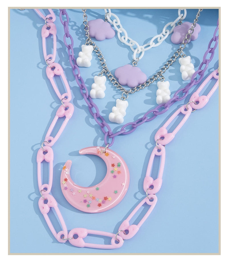 Candy Moon Fairy Kei Chain Necklace Decora Pendant | DDLG Playground ...