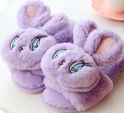 purple bunny slippers