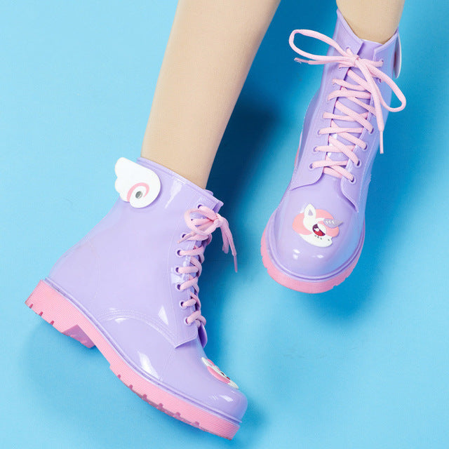 pastel rain boots