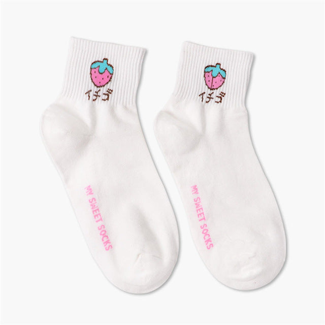 Japanese Fruit Ankle Socks Harajuku Japan Fashion Kawaii Babe 