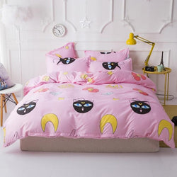 Magical Girl Anime Pink Bedding Duvet Cover Set Kawaii Babe