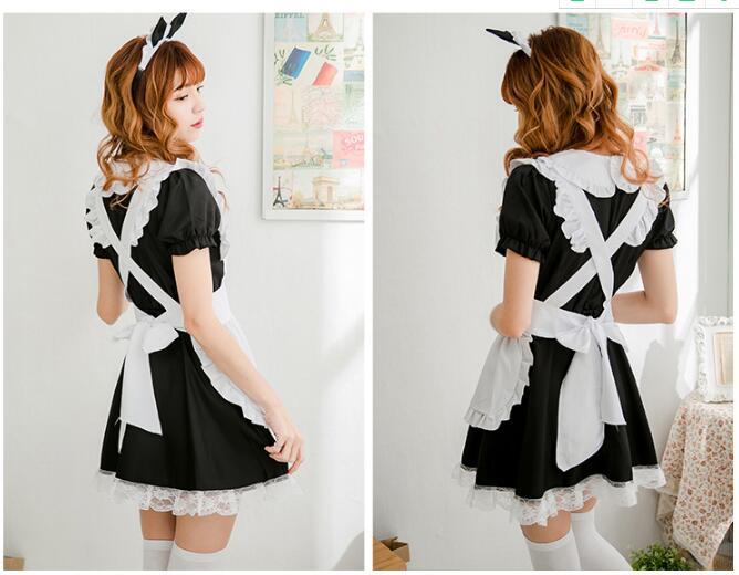 Complete Neko Cat French Maid Outfit Cosplay Costume Kawaii Babe