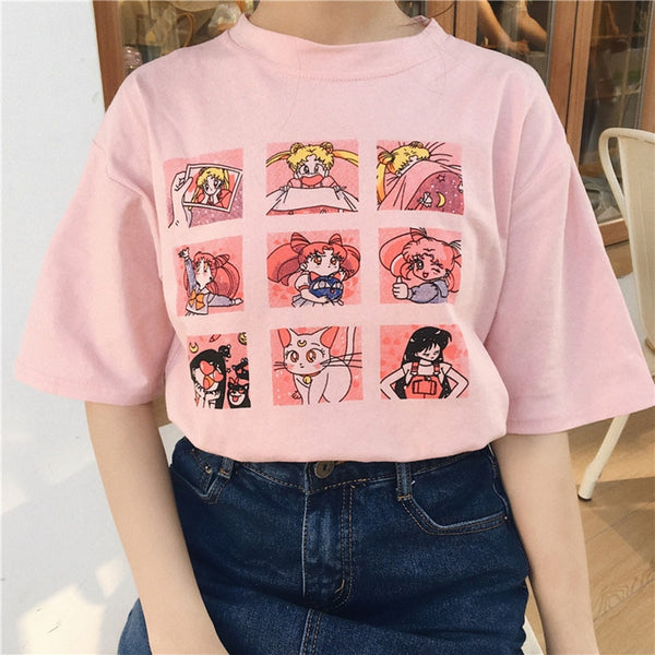 Pink Vintage Kitsch 70s Lucky Girl T-shirt Top Tee