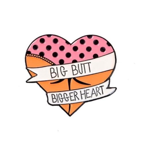 Big Butt Bigger Heart Enamel Pin Lapel Brooch Bbw Kawaii Babe 5396