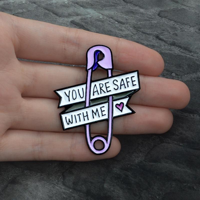 You Are Safe With Me Enamel Pin Brooch Lapel Abdl Cgl Kawaii Babe 