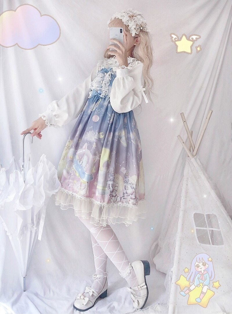 Kitsch Bunny Lolita Dress JSK Petticoat Tutu Fairy Kei