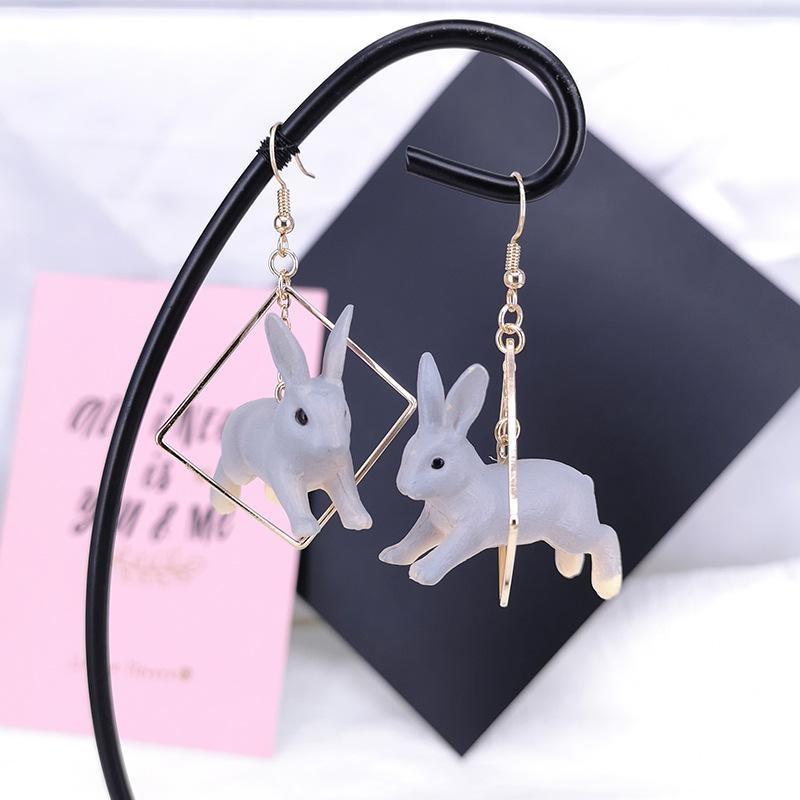 Spring Bunny Dangle Drop Earrings 