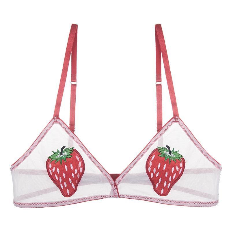 Strawberry Babe Bra Clear Transparent Bralette Cute| Kawaii Babe