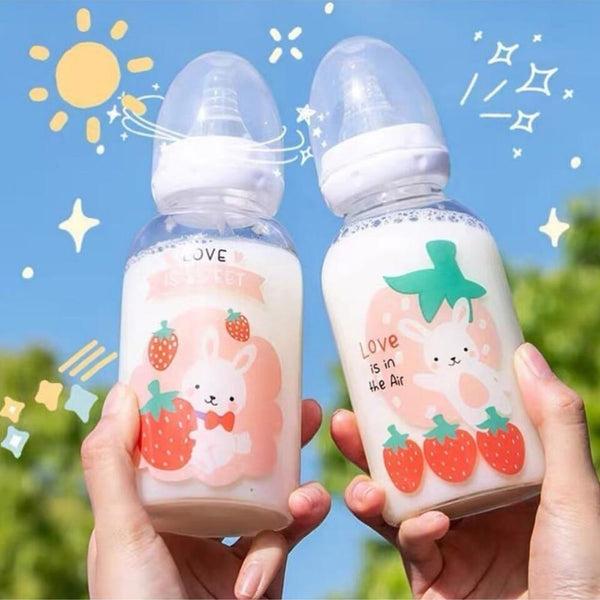 1pc, VIGO Water Bottle, 500ml/17oz Strawberry Pattern Water Cups, Square  Transparent Clear Water Pitcher, Cute Kawaii Summer Drinkware, Kitchen  Gadget