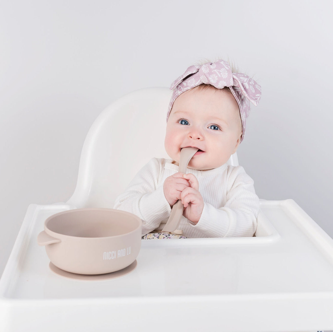 Silicone Baby Bowl & Spoon Set - Sand