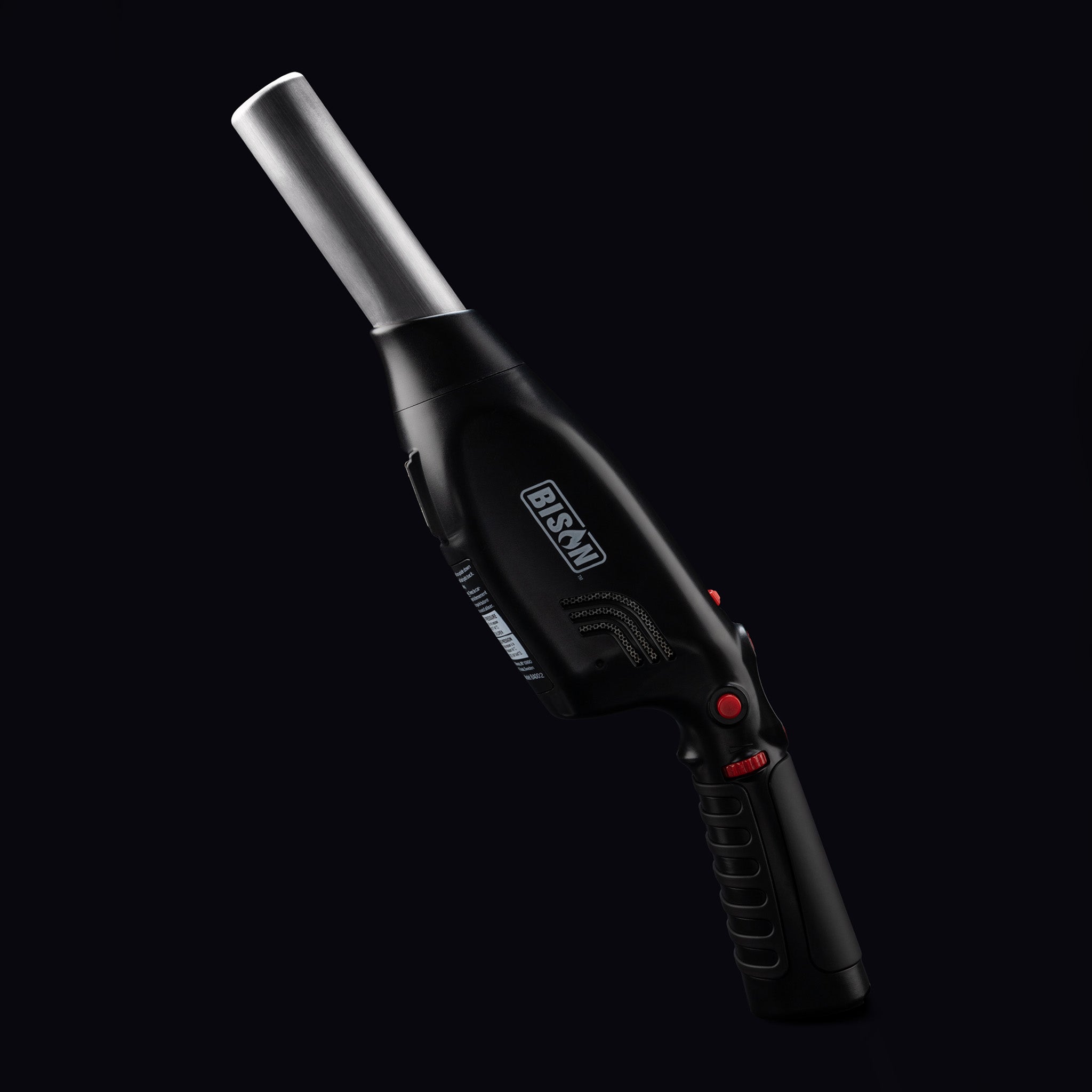 Picture of a black Airlighter 420 against a black background point diagonally to the left