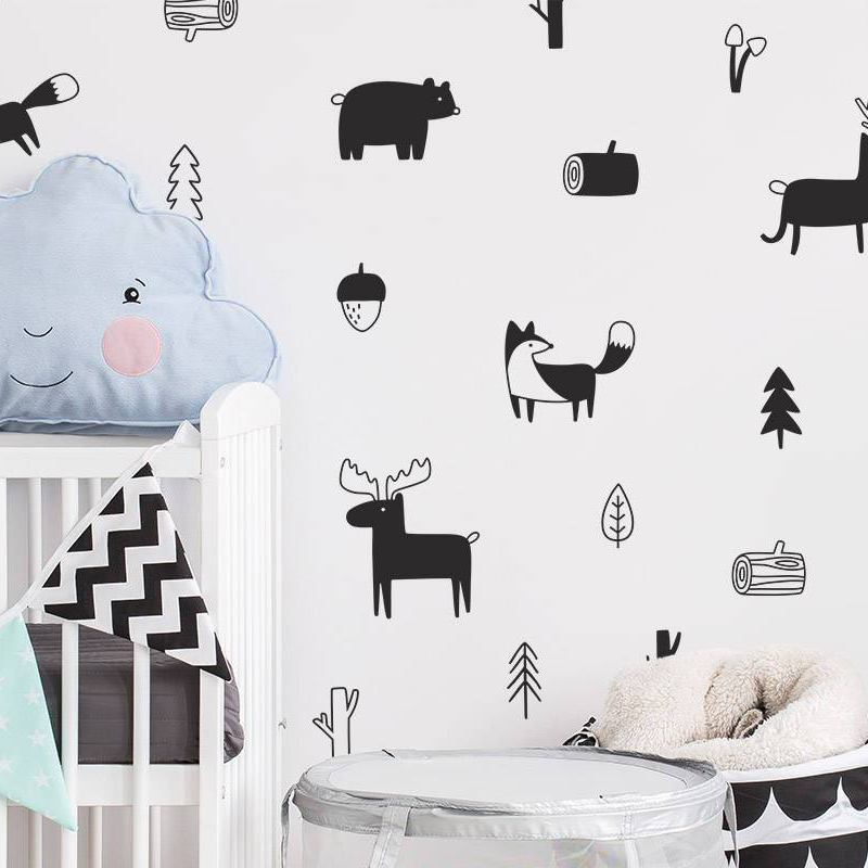 scandi nursery wall stickers