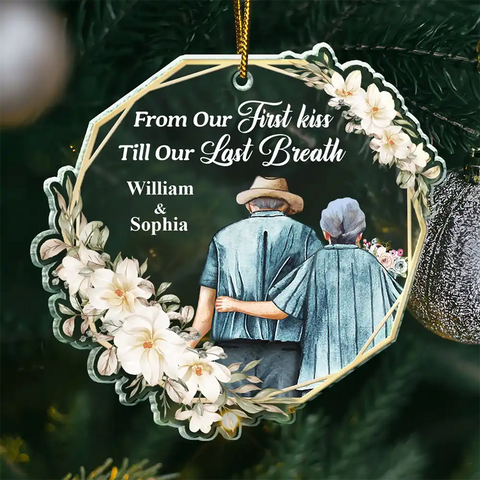 From Our First Kiss Till Our Last Breath Husband & Wife - Personalized Custom Shaped Acrylic Ornament