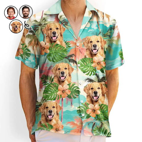 Custom Photo Beach Summer Tropical Fun Face Vacation Vibe - Personalized Hawaiian Shirt