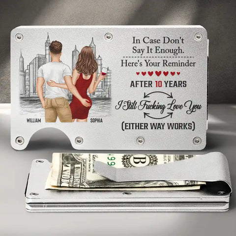 Couple Little Reminder After Year I Still Love You - Personalized Card Wallet With Money Clip