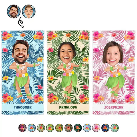 Custom Photo Hula Dancing - Personalized Beach Towel