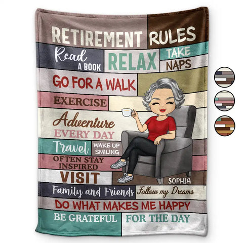 Retirement Rules - Personalized Fleece Blanket, Sherpa Blanket